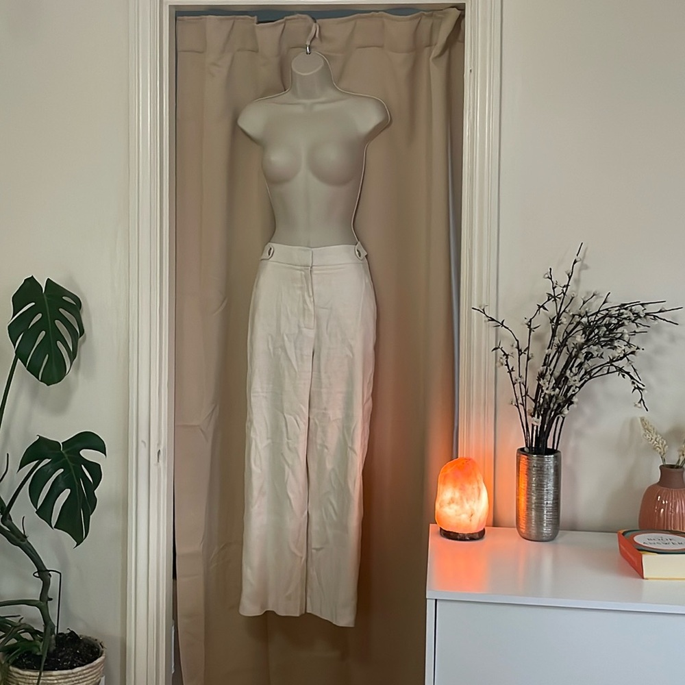 Veronica Beard off white linen pants